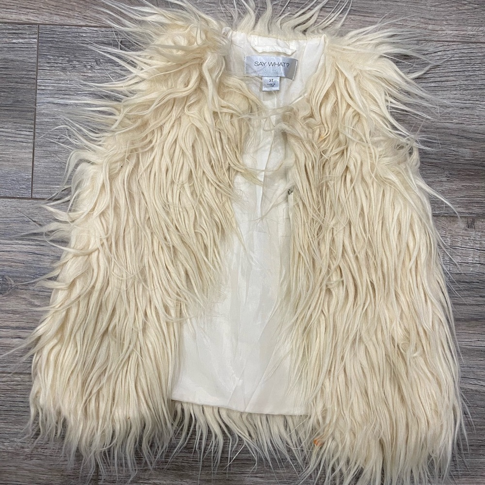Faux fur toddler vest